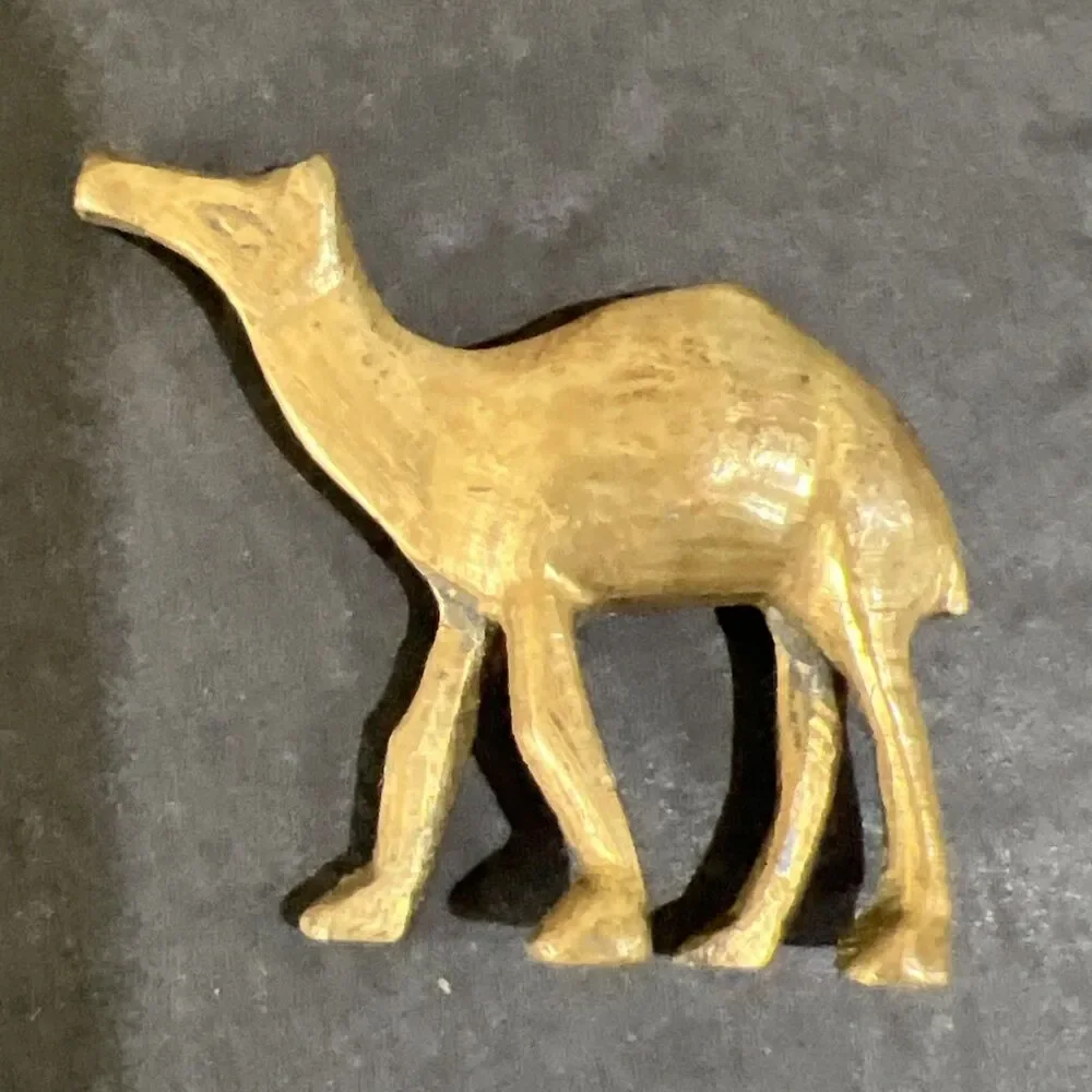 Vintage Small Brass Camel Figure 1-3/4